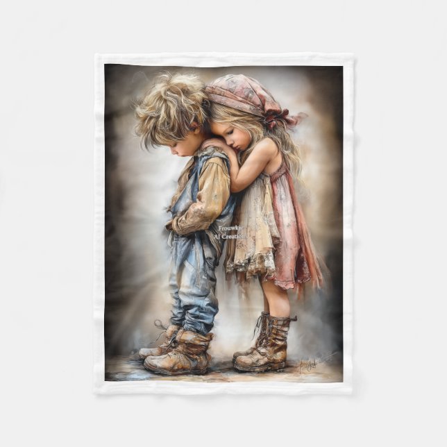 Berührende Kinder Freundschafts-Fleece-Decke Fleecedecke (Vorderseite)