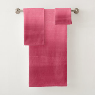 Berührung von Viva Magenta Wasserfarbe Abstrakt #1 Badhandtuch Set