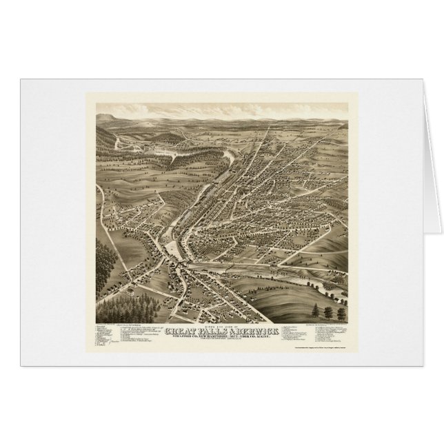 Berwick, ICH u. Great Falls, panoramische Karte NH (Vorderseite (Horizontal))