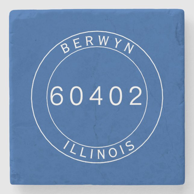Berwyn, Illnois Zip Code Steinuntersetzer (Vorderseite)