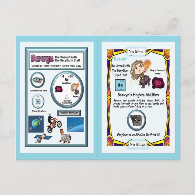 Berwyn Wizard - Beryllium Element Postkarte (Vorderseite)