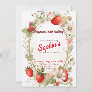 Berylicious First Geburtstag! Party zum 1. Jahrest Einladung