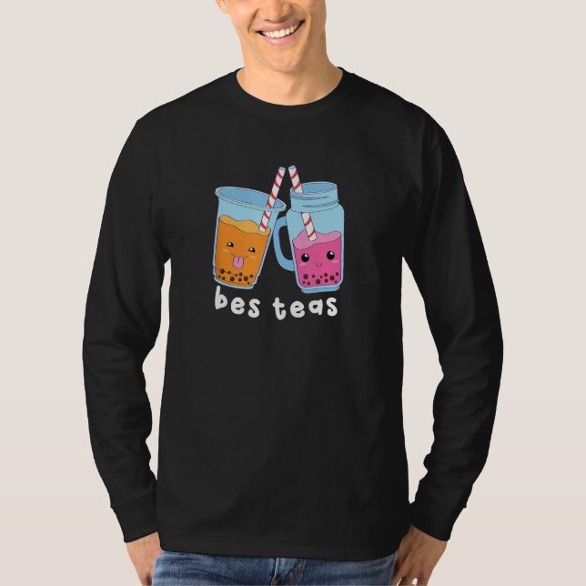 Bes teas Besties Bubble Tea Cups Cute Happy T-Shirt (Vorderseite)