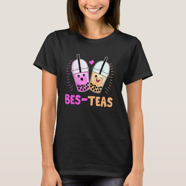Bes Teas Besties Bubble Tea Cute Boba Best Friends T-Shirt (Vorderseite)