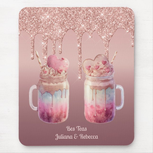 Bes Teas Yummy Boba Blubble Milk Tee Nachtisch Mousepad (Vorne)