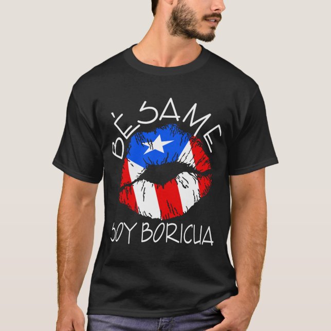 Besame Sojabohnenöl Boricua küssen mich, den ich T-Shirt (Vorderseite)