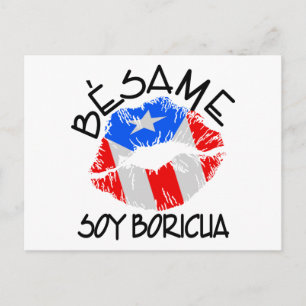 Besame Soy Boricua Kiss Me Ich bin Puerto-Amerikan Postkarte