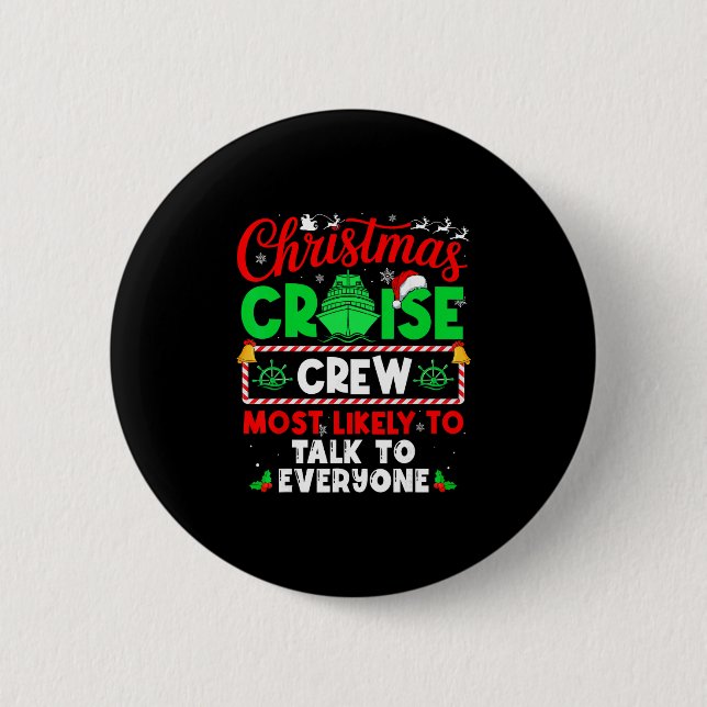 Besatzung auf Weihnachtskreuzfahrt, mit der man am Button (Vorderseite)