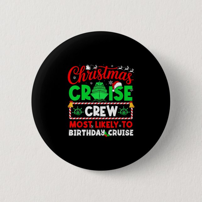 Besatzung der Weihnachtskreuzfahrt, die am wahrsch Button (Vorderseite)