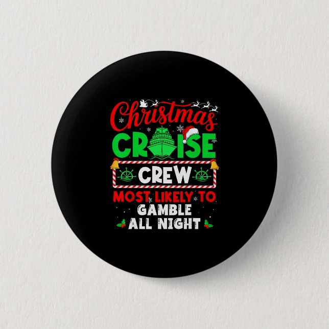 Besatzung der Weihnachtskreuzfahrt, die am wahrsch Button (Vorderseite)