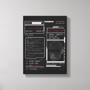 Beschädigt - Techno-Brutalist Streetwear Design Leinwanddruck