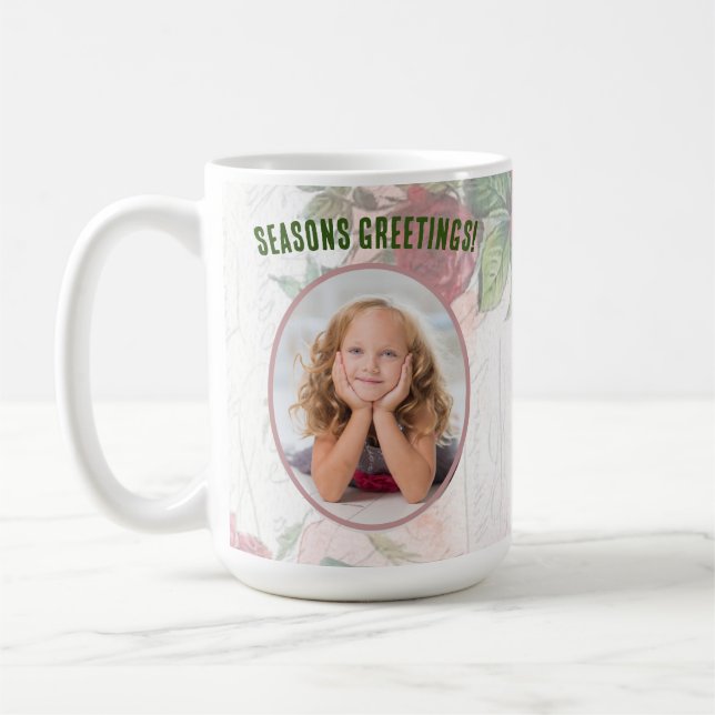 Beschädigte Rote Rosen, die auf Papier geschrieben Kaffeetasse (Links)