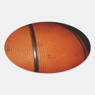 Beschädigter Foto-Effekt Basketball Ovaler Aufkleber