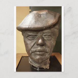Beschädigter Kopf der Saddam Hussein-Statue - 2003 Postkarte