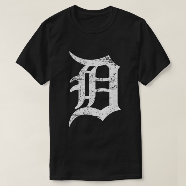 Beschädigtes Detroit D-Lettern-Design  T-Shirt (Design vorne)
