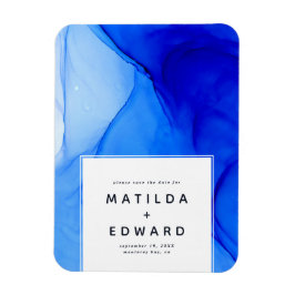 Beschaffenheit der blauen Tinte modernes wedding Magnet