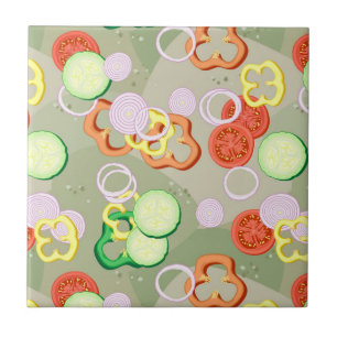 Beschaffenheit mit Scheiben des Gemüses Fliese