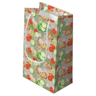 Beschaffenheit mit Scheiben des Gemüses Kleine Geschenktüte