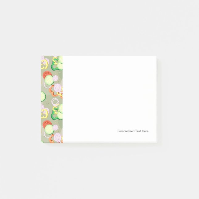 Beschaffenheit mit Scheiben des Gemüses Post-it Klebezettel (Vorderseite)