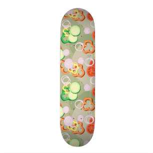 Beschaffenheit mit Scheiben des Gemüses Skateboard
