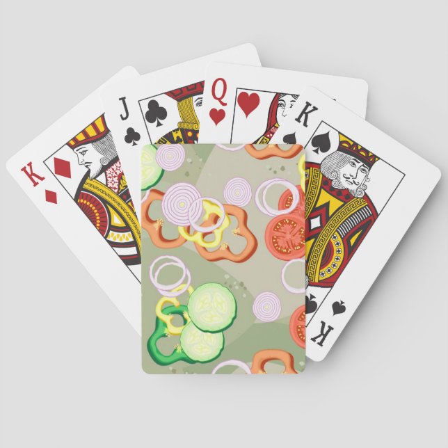 Beschaffenheit mit Scheiben des Gemüses Spielkarten (Rückseite)