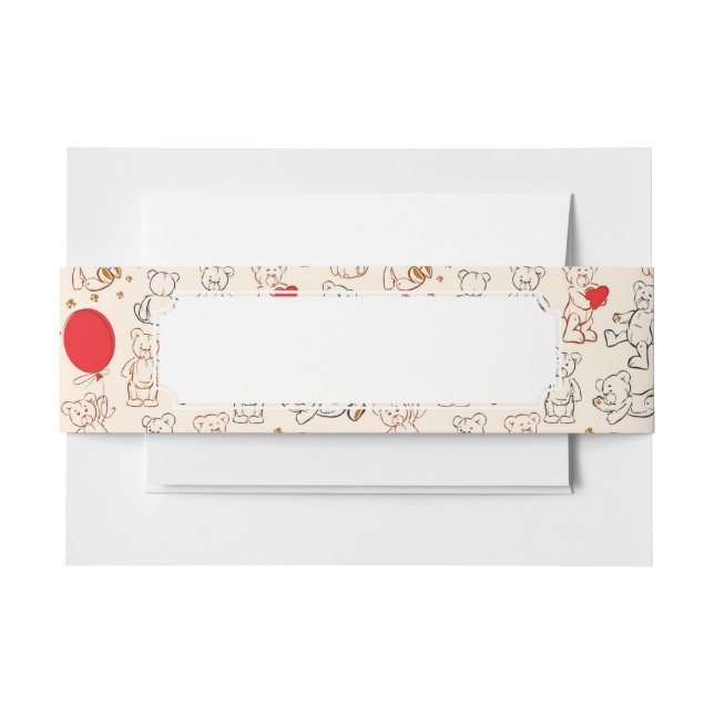 Beschaffenheit mit Teddybären Einladungsbanderole (Vorderseite Beispiel)