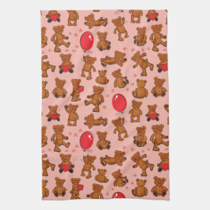 Beschaffenheit mit Teddybären, Herzen Handtuch