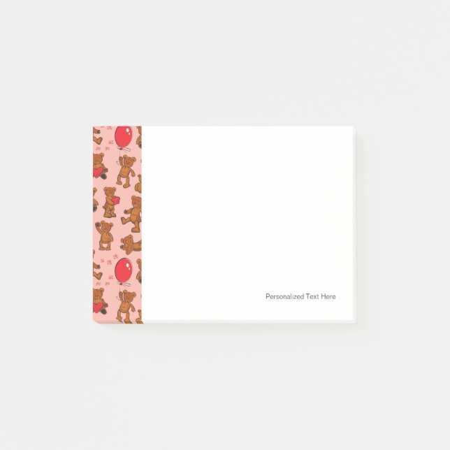 Beschaffenheit mit Teddybären, Herzen Post-it Klebezettel (Vorderseite)