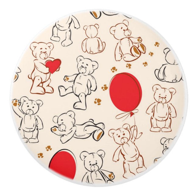 Beschaffenheit mit Teddybären Keramikknauf (Vorderseite)