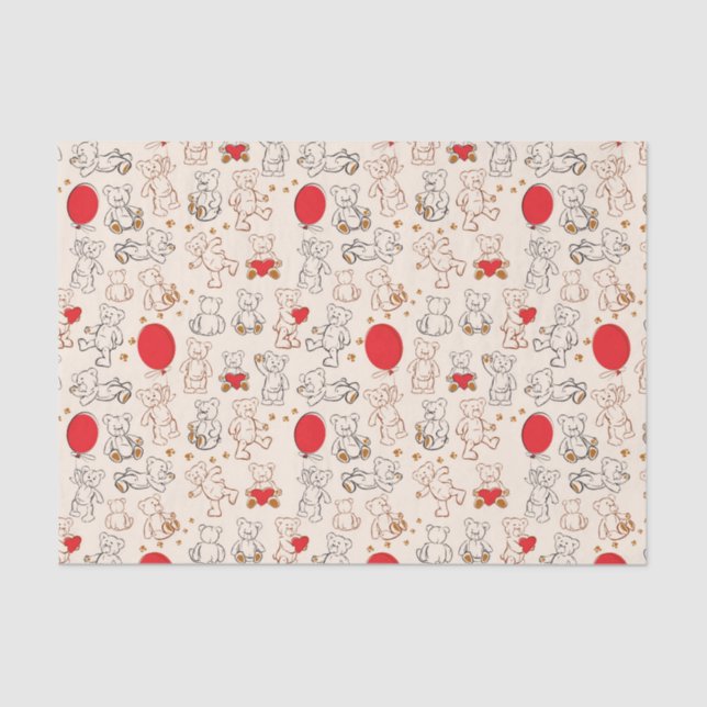 Beschaffenheit mit Teddybären Seidenpapier (Vorderseite)