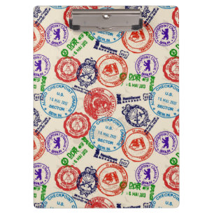 Beschaffenheit mit wirklichen Stempeln Klemmbrett