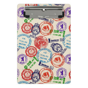 Beschaffenheit mit wirklichen Stempeln Mini Klemmbrett