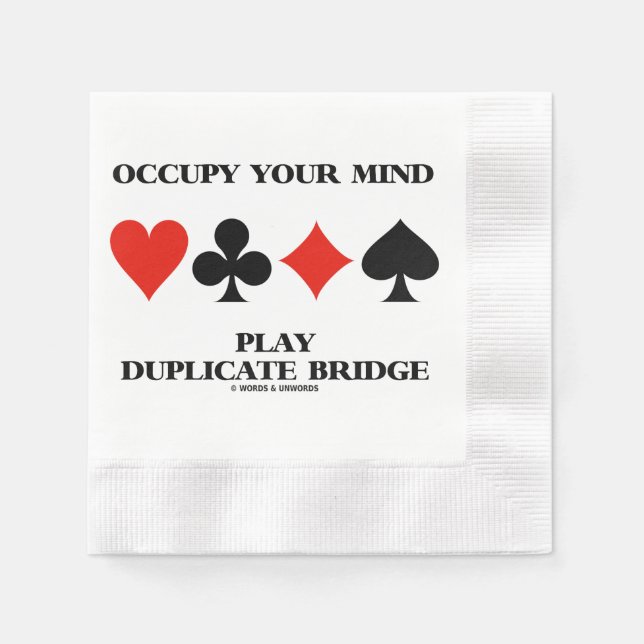 Beschäftige deinen Geist Spiel Doppelkopf Kartenfa Serviette (Vorderseite)