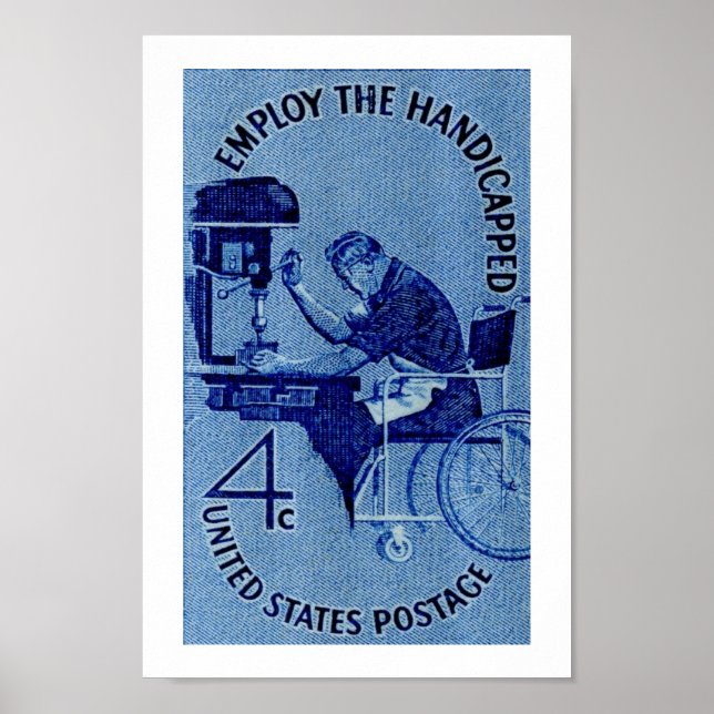 Beschäftigen Sie die körperlich Behinderten Poster (Vorne)