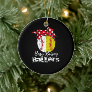 beschäftigt Baller Softball Baseball Keramik Ornament