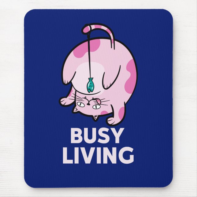 beschäftigt beim Living Funny Cat Playing Mousepad (Vorne)
