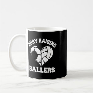 Beschäftigt damit, Llers Fußball Volleyll Herz Mom Kaffeetasse