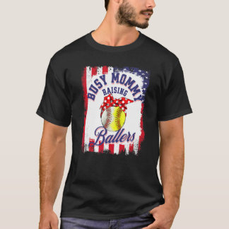beschäftigt Mommy Baseball Raising Ballers America T-Shirt