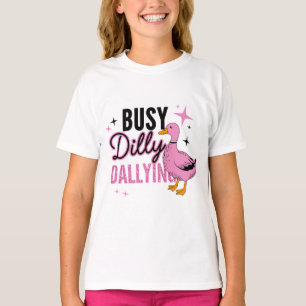 Beschäftigt Trödelndes Lustiges Rosa-Enten-Shirt T-Shirt