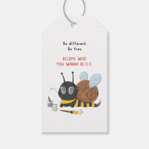 Beschäftigt wie eine Schnecke-Biene-Aufkleber Geschenkanhänger