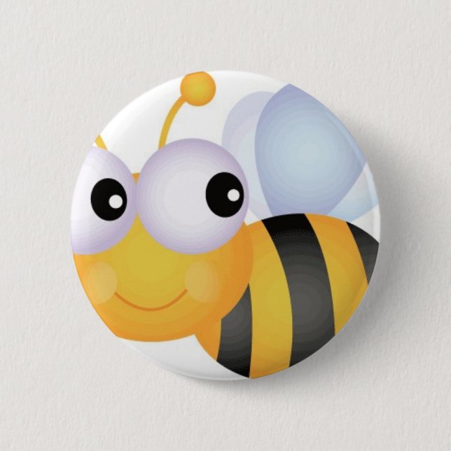 Beschäftigte Biene Button (Vorderseite)