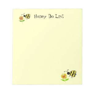 Beschäftigte Hummeln Honig-To-Do-Liste Notizblock