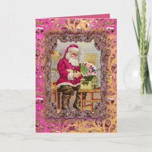 Beschäftigter Santa Victorian Feiertagskarte
