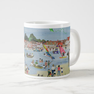 Beschäftigter Strand Jumbo-Tasse