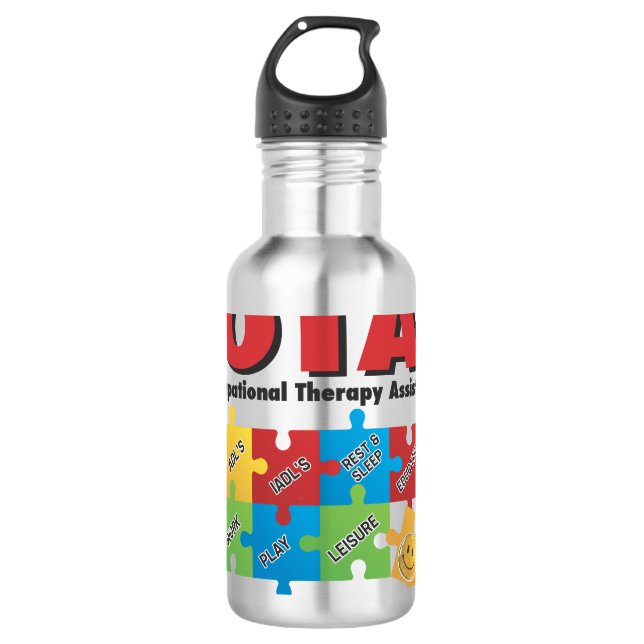 Beschäftigungstherapie-Assistent Edelstahlflasche (Vorderseite)