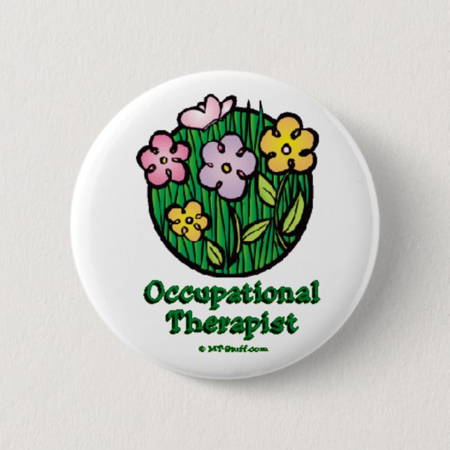 Beschäftigungstherapie-Blüte 2 Button (Vorderseite)