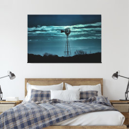 Beschattete Windmühle - Dunkle Himmel Fotografie L Leinwanddruck