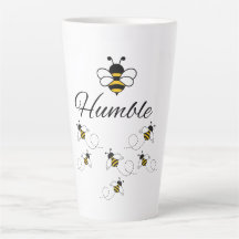 BESCHEIDENE HUMMEL WEIß SCHWARZ KERAMIK 0,6 LITER