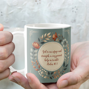 Bescheidener Kranz anpassbarer Bibelvers Kaffeetasse