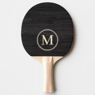 Bescheidenes Dunkles Holz Monogramm Tischtennis Schläger